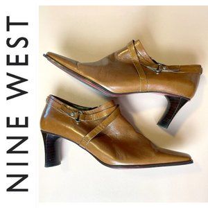 Nine West Brown Leather Booties Sz 7M